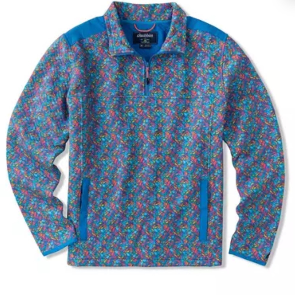 Chubbies men’s 1/4 zip quilted  pullover Jacket
